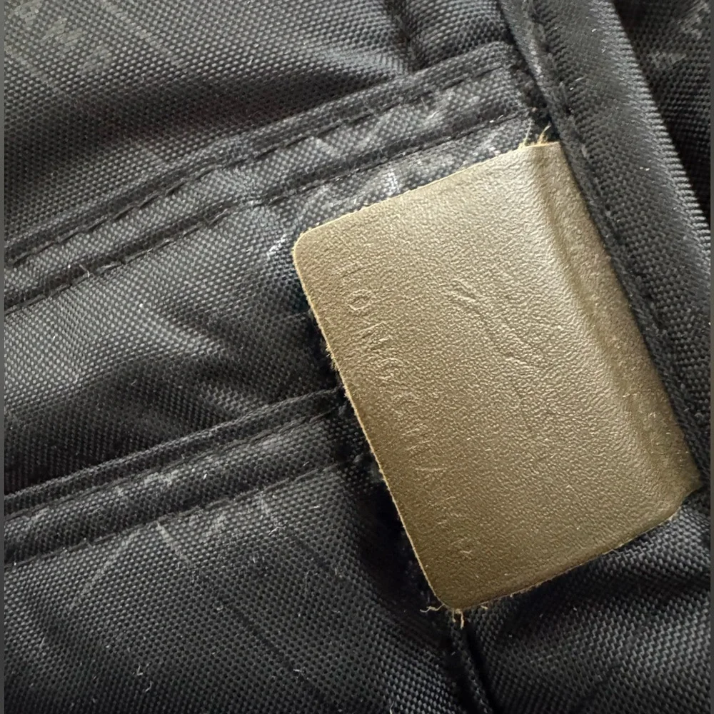 Longchamp Army Green Leather Backpack